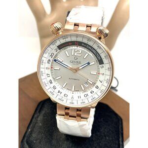 Gevril Men's Watch 48564 Swiss Automatic Wallabout Solar Compass Rose Gold 44mm